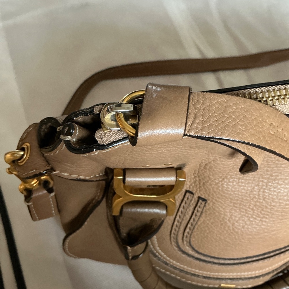 Chloe Marcie Large Bag Grained Calfskin Dark Khaki - Picture 3 of 6